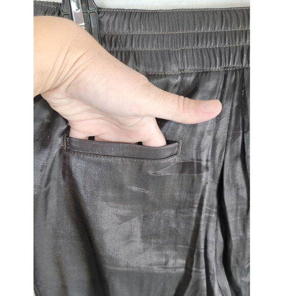 Anthropologie Satin Cargo Joggers in Carbon Gray Shimmer, sz XS - Picture 11 of 16